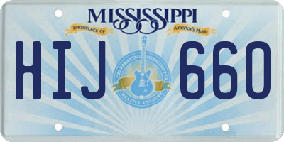 MS license plate HIJ660