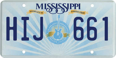 MS license plate HIJ661