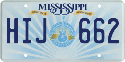 MS license plate HIJ662