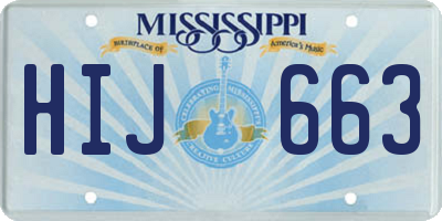 MS license plate HIJ663
