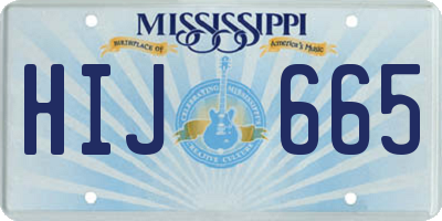 MS license plate HIJ665