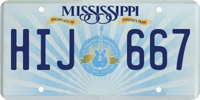 MS license plate HIJ667