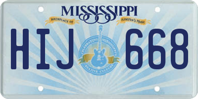 MS license plate HIJ668