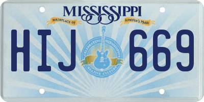 MS license plate HIJ669