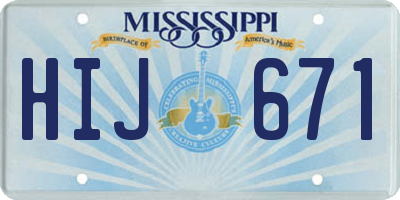 MS license plate HIJ671
