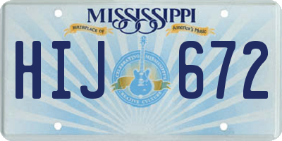 MS license plate HIJ672
