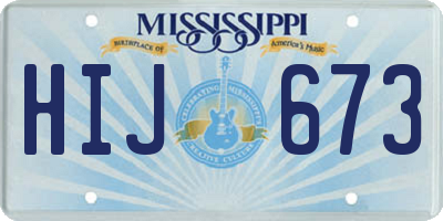 MS license plate HIJ673