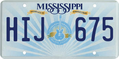 MS license plate HIJ675