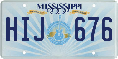 MS license plate HIJ676