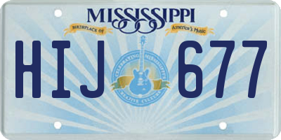 MS license plate HIJ677