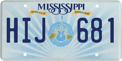 MS license plate HIJ681