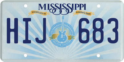 MS license plate HIJ683