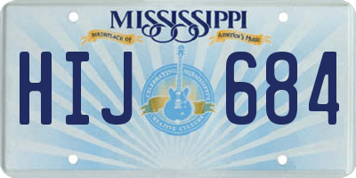 MS license plate HIJ684
