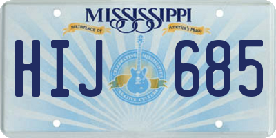 MS license plate HIJ685