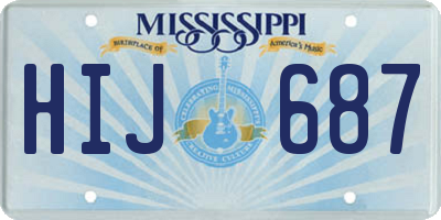 MS license plate HIJ687