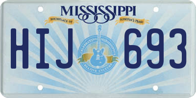 MS license plate HIJ693