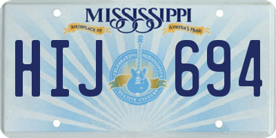 MS license plate HIJ694