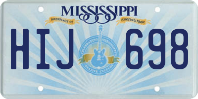MS license plate HIJ698