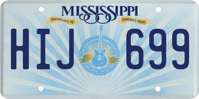 MS license plate HIJ699
