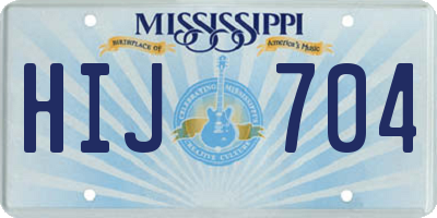 MS license plate HIJ704