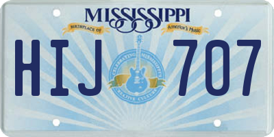 MS license plate HIJ707