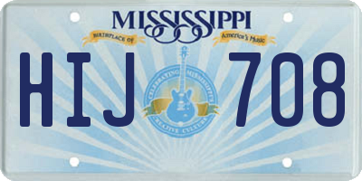 MS license plate HIJ708