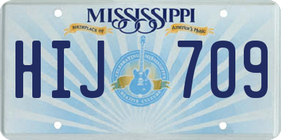 MS license plate HIJ709