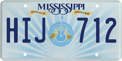 MS license plate HIJ712
