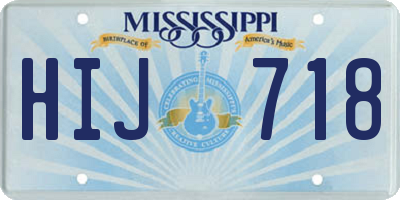MS license plate HIJ718