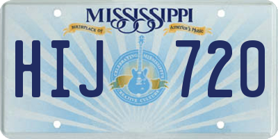 MS license plate HIJ720