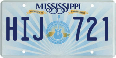 MS license plate HIJ721