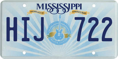 MS license plate HIJ722