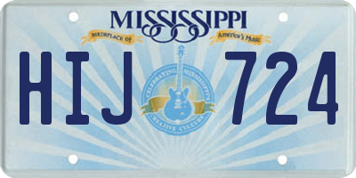 MS license plate HIJ724