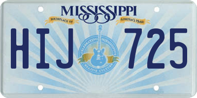 MS license plate HIJ725