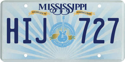 MS license plate HIJ727