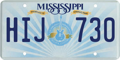 MS license plate HIJ730