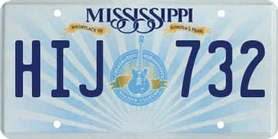 MS license plate HIJ732