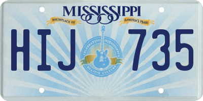 MS license plate HIJ735