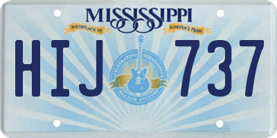 MS license plate HIJ737