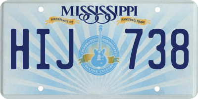 MS license plate HIJ738