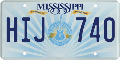 MS license plate HIJ740