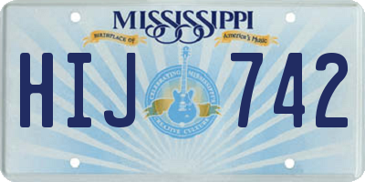 MS license plate HIJ742