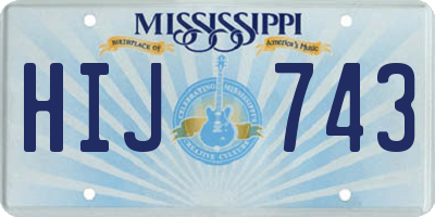 MS license plate HIJ743