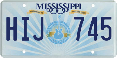 MS license plate HIJ745