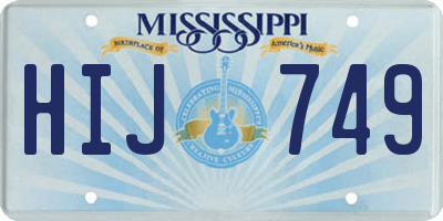 MS license plate HIJ749