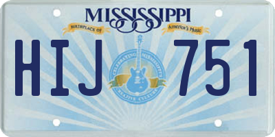 MS license plate HIJ751