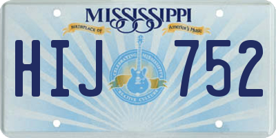 MS license plate HIJ752