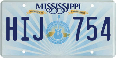 MS license plate HIJ754