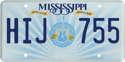MS license plate HIJ755