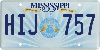 MS license plate HIJ757